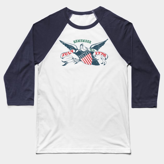 July 4th 1776 United States of America Baseball T-Shirt by stayfrostybro